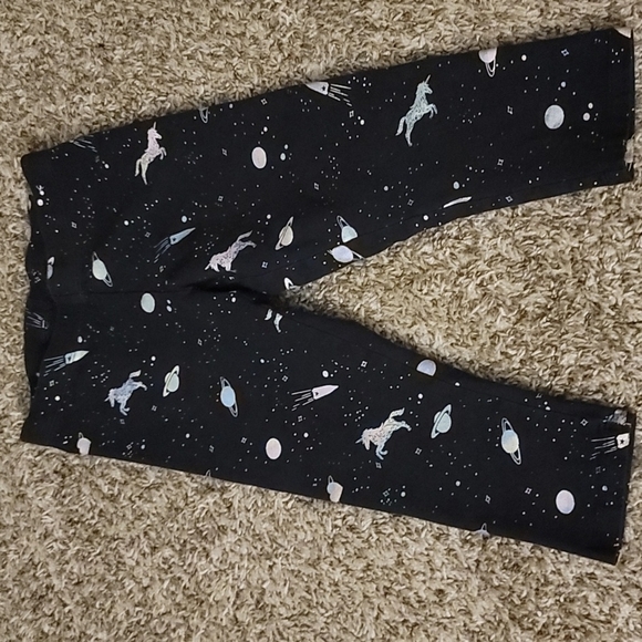 Wonder Nation Girl's Size 7-8 Leggings With Colorful Galaxy & Unicorns - Picture 1 of 6